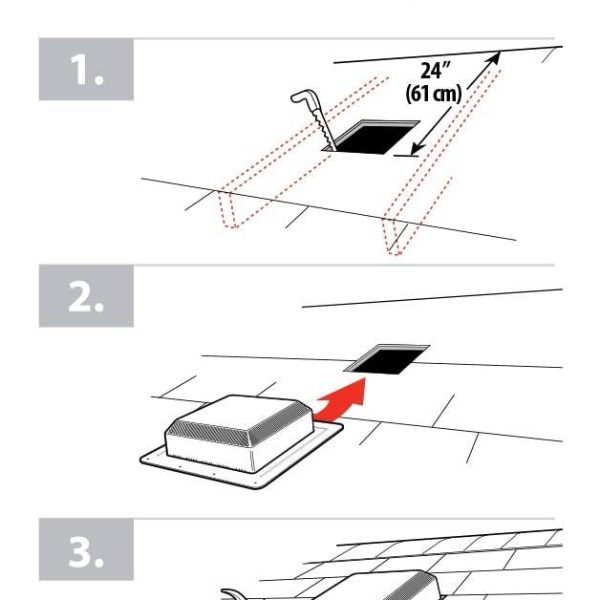 3 steps to install Duraflo WeatherPRO PRO50 Roof Vent